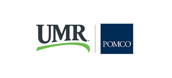 UMR and POMCO logos side by side representing dental insurance provider partnerships.